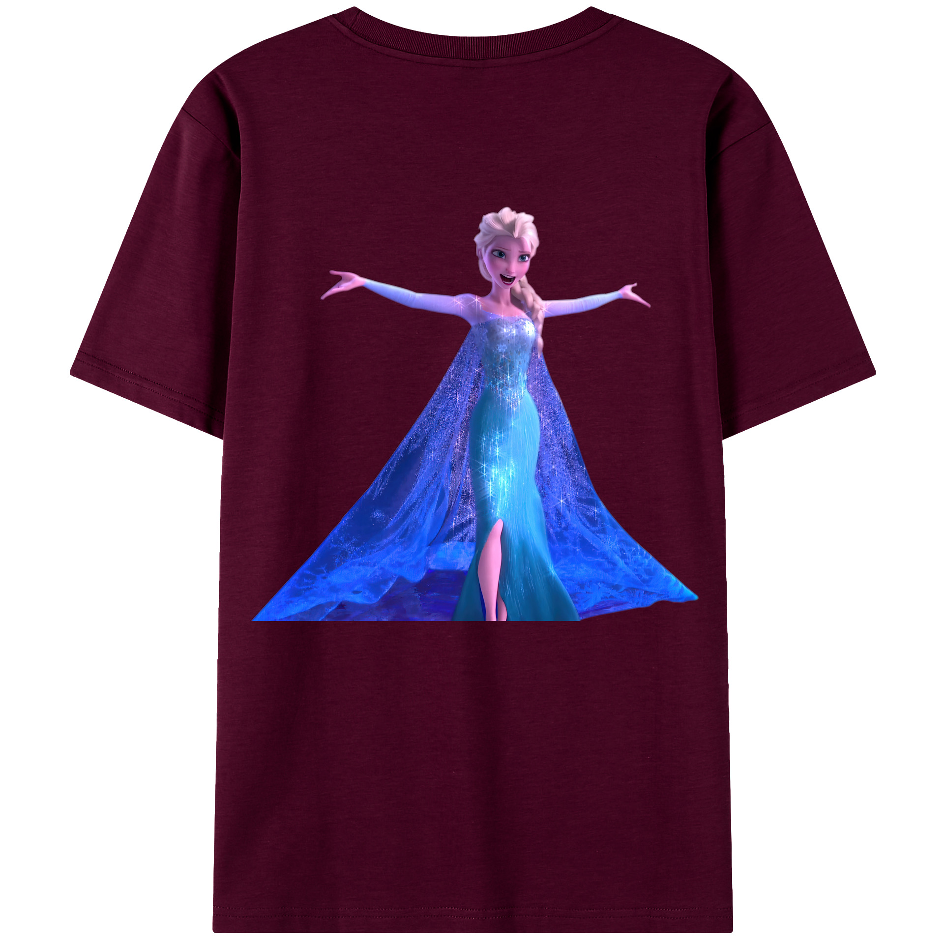 （画像用） アナと雪の女王 アンナ エルサ Frozen Anna Elsa レディース半袖Tシャツ(バックプリント)